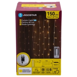 Zewnętrzna kurtyna sople 150 led 1,5m dł sopli 1m ciepła+PILOT - zdjęcie 9
